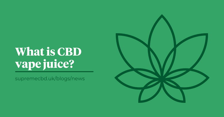 A green background with the Supreme CBD logo to the right with white text saying