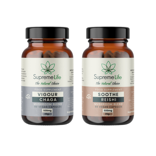 Resilience and Relaxation: Chaga and Reishi Capsules Bundle