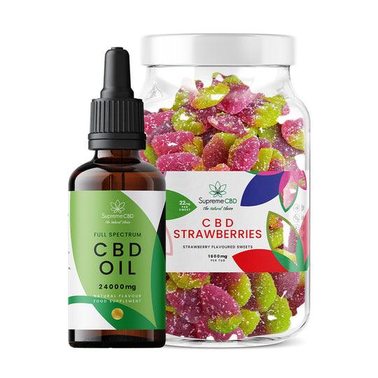 CBD Oil 100ml (24000mg) & Large CBD Gummies Bundle
