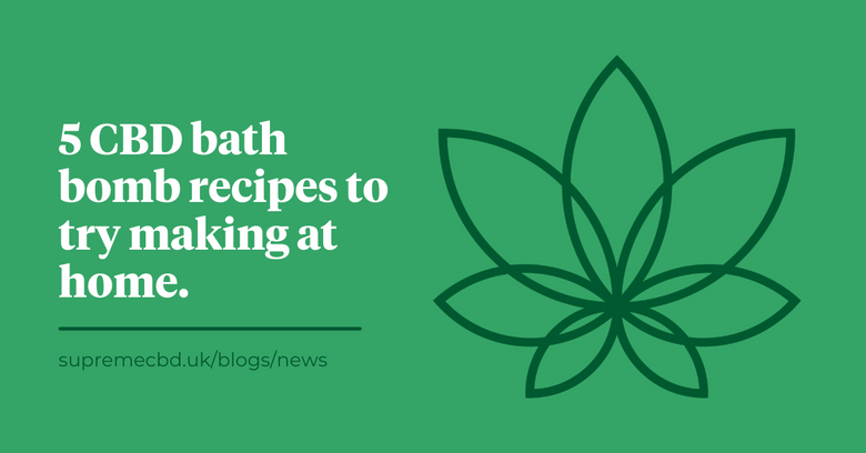 A green background with the Supreme CBD logo to the right and to the left, text that says the following 