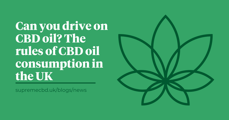 A green background with the Supreme CBD logo to the right of the image with white text to the left of the image saying: 