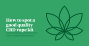 A green background with the Supreme CBD logo to the right with white text to the left saying 