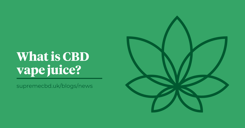 A green background with the Supreme CBD logo to the right with white text saying 