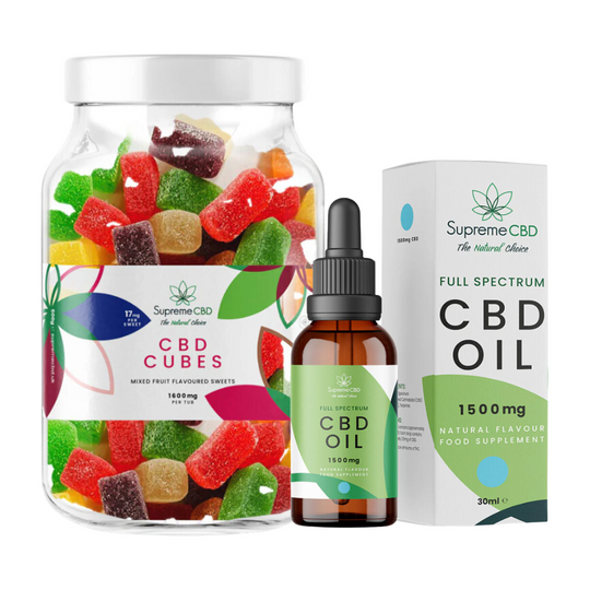 The Perfect Starter Bundle - 1500mg CBD Oil with FREE 1600mg Fruit Cubes