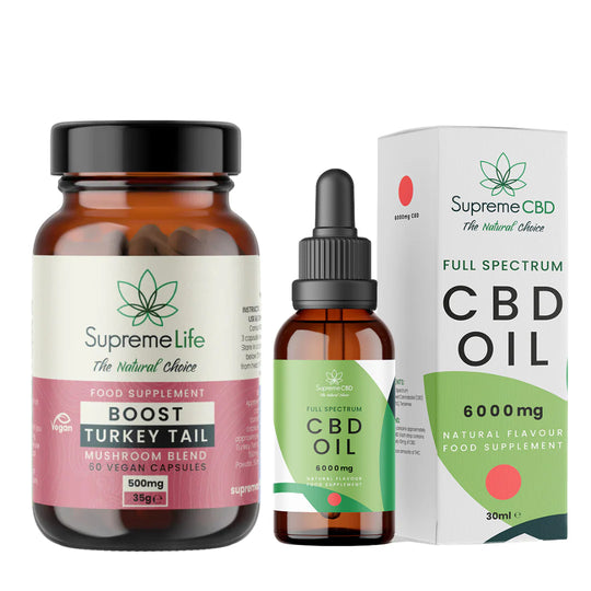 Exclusive Gut Health Bundle: 6000mg CBD Oil with FREE Turkey Tail Capsules