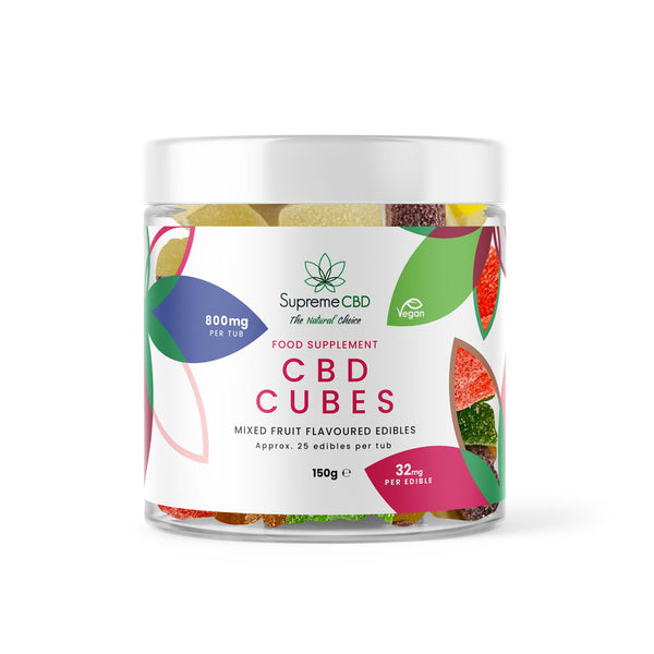 Supreme CBD Cubes small tub 800mg concentrated smiles