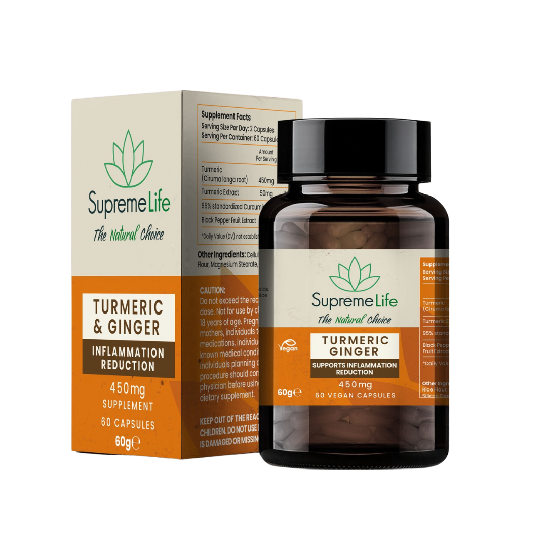 Ginger Caps Turmeric Ginger Capsules (60x Capsules) – SupremeCBD