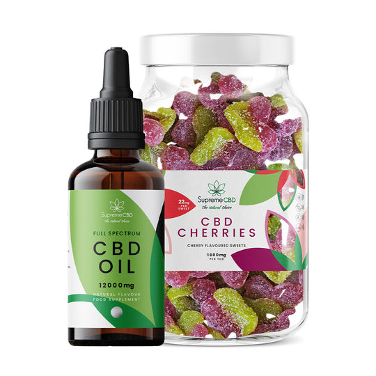 CBD Oil 100ml (12000mg) & Large CBD Gummies Bundle